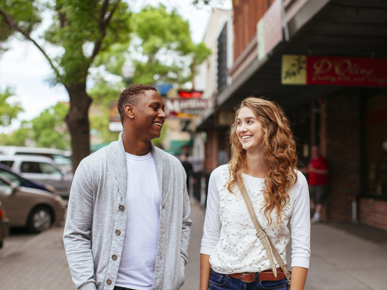 Walla Walla University students exploring downtown